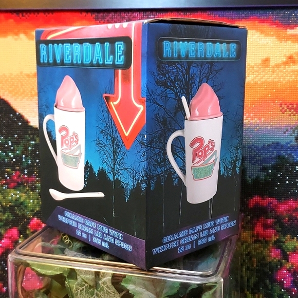 Riverdale Pop's Ceramic Cafe Mug with Whipped Cream Lid & Spoon - Picture 2 of 8